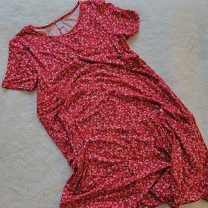 Old Navy Red Floral Jersy Dress - Size Small